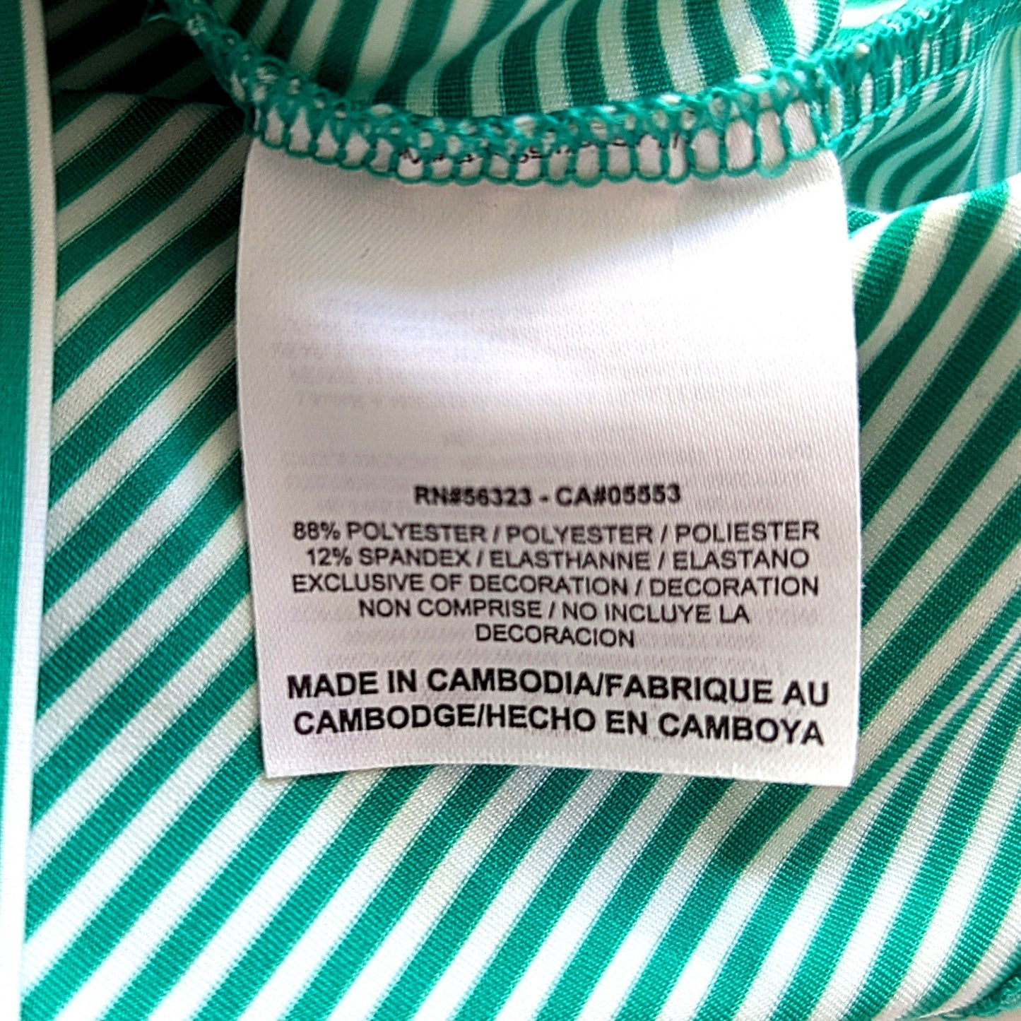 Nike Golf Tour Performance Dri-FIT Striped Shirt Green White | Women's Size M