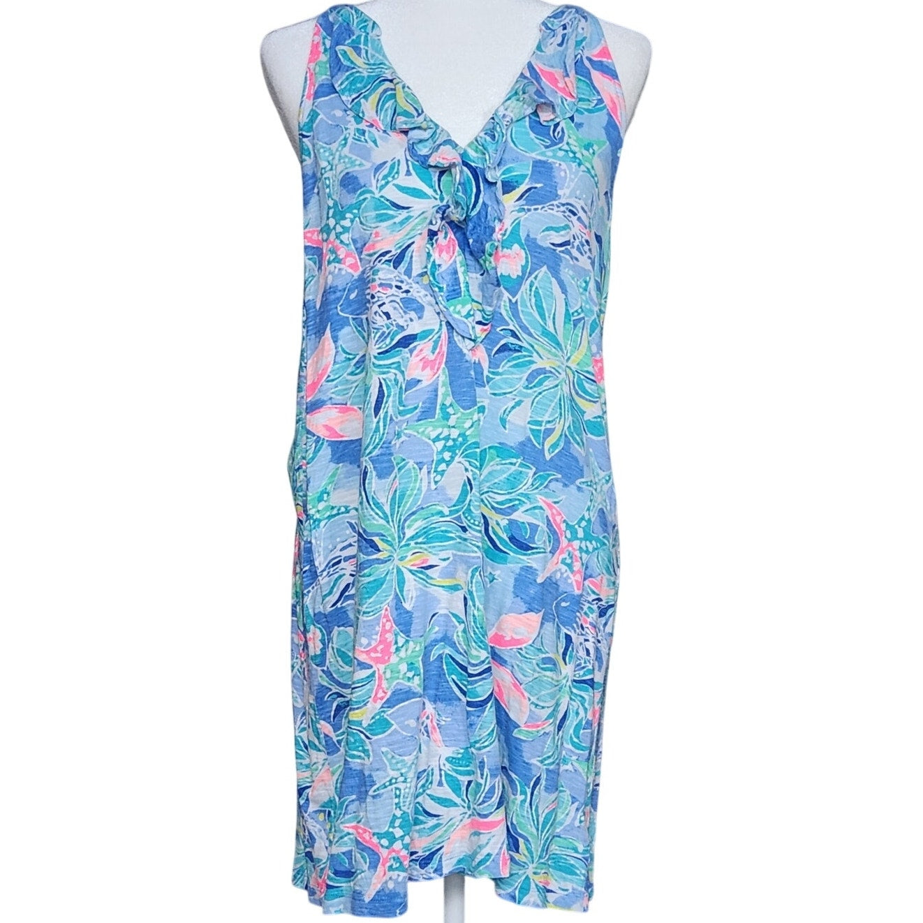 🌊 Lilly Pulitzer Shay Dress – Celestial Stars in Bennet Blue | Women's Size Medium