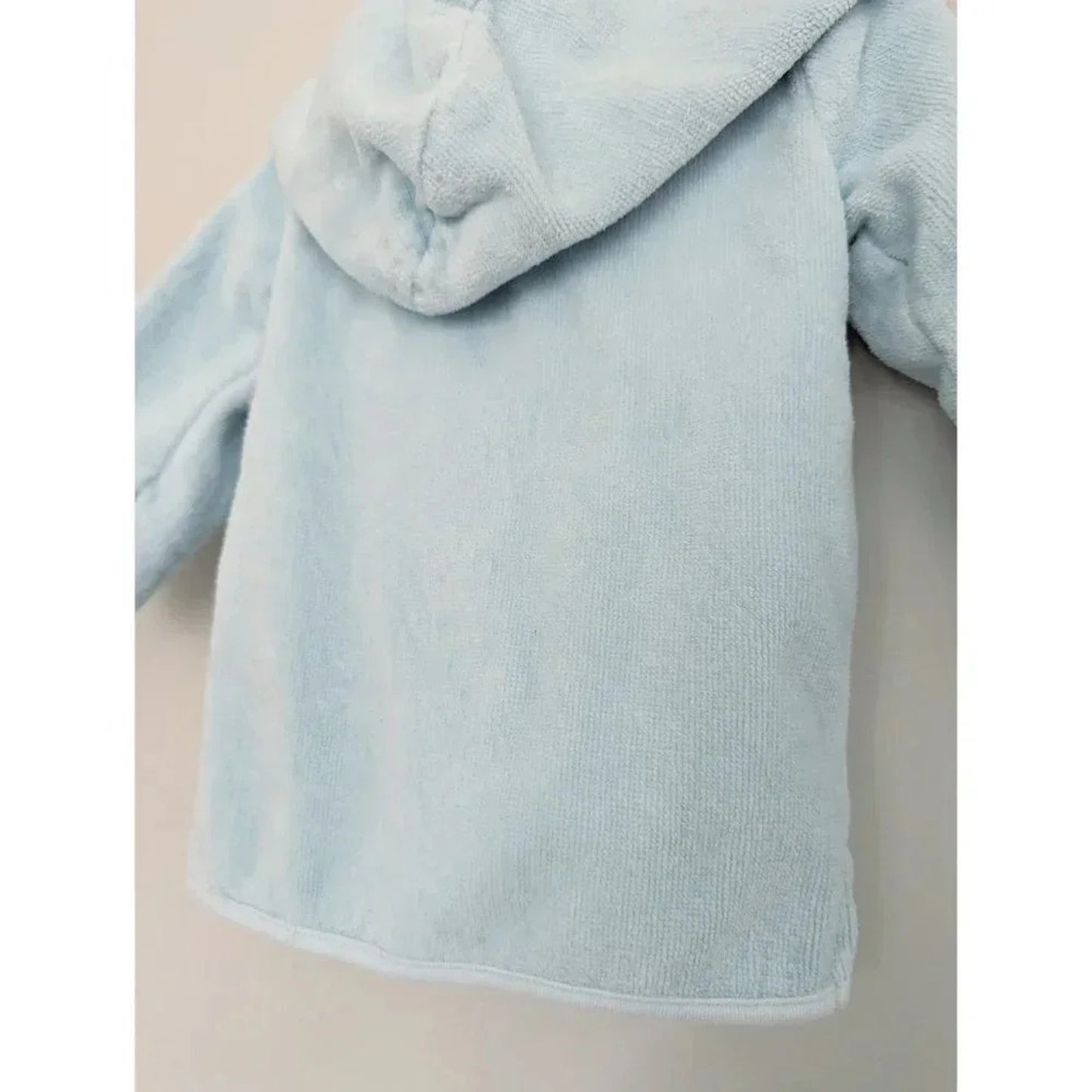 Baby Animal Terry Cloth Bath Robe Light Blue Striped Lining 0-9 months
