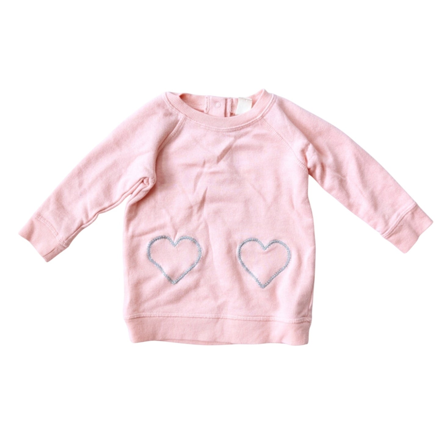 Tucker + Tate Pink with Silver Hearts Sweatshirt – Baby Girl Size 9 Months