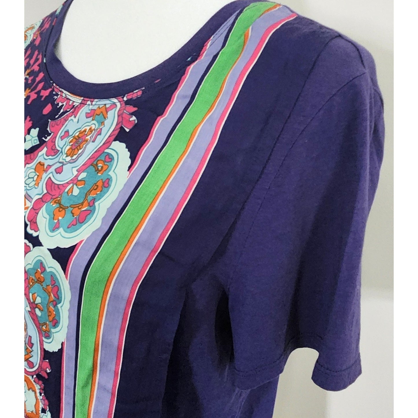 Maeve for Anthropologie Maddie Printed Paisley Top | Purple Multicolor | Women's Size S