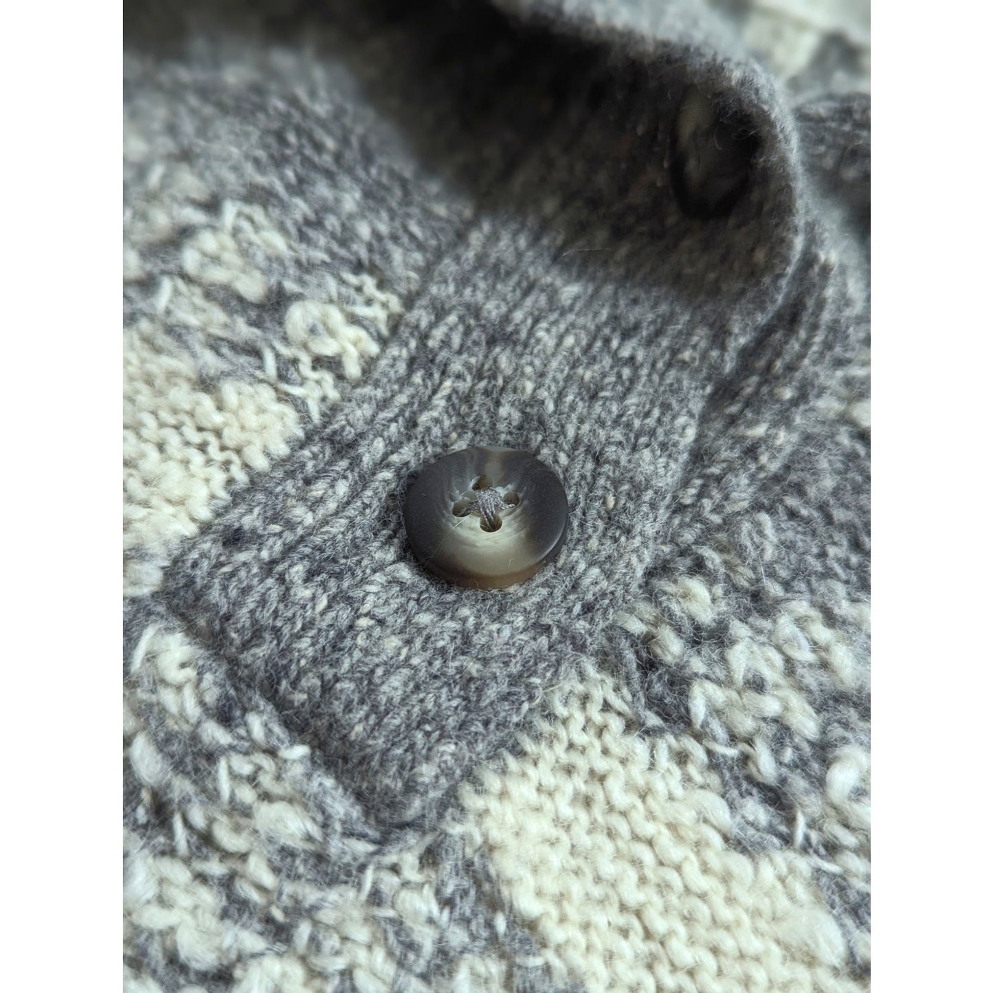 Change of the Moon Glissando Cowl Neck Sweater – Ivory & Gray – Women's L