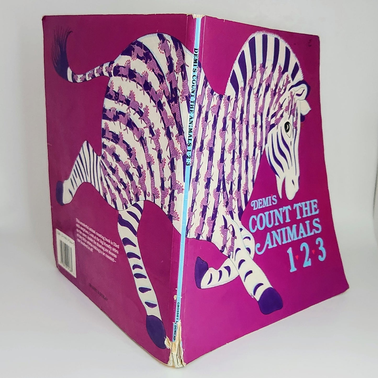 Rare Vintage Children’s Counting Book – “Demi’s Count the Animals 1 2 3” (1990, Grosset & Dunlap) – Illustrated Educational Picture Book