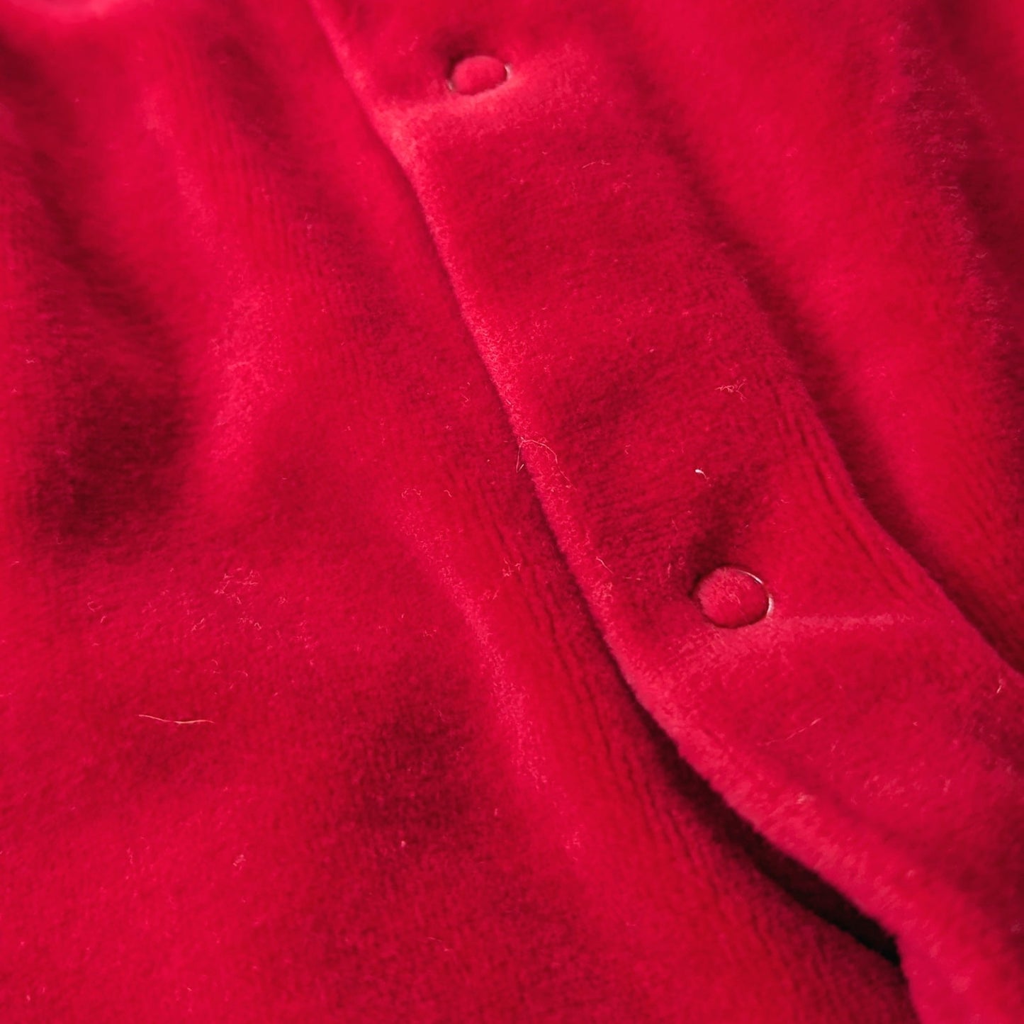 🎄 Vintage Little Me 1990s Red Velour "My First Christmas" Baby Footie – Size 6 Months