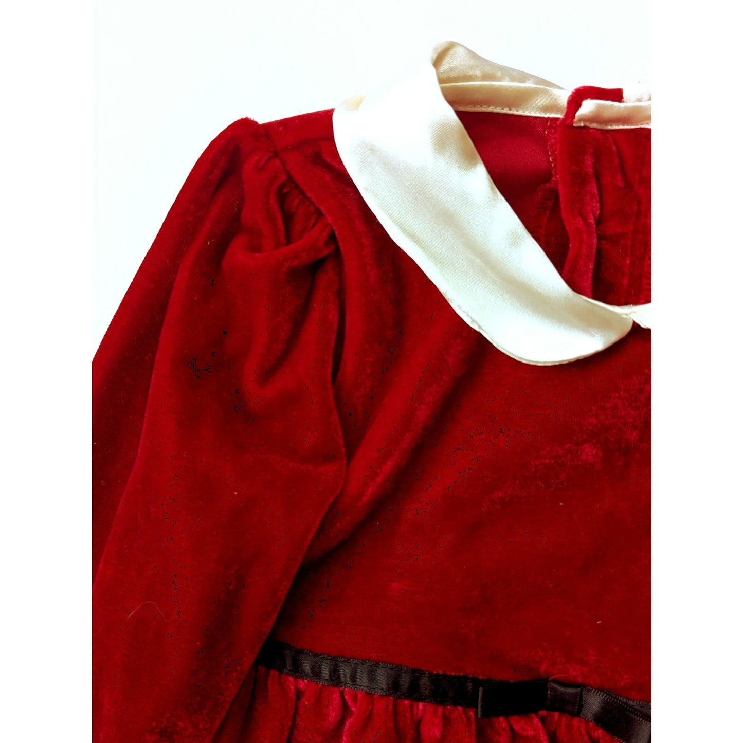 Y2K Red Velvet Christmas Holiday Dress | Faux Fur Cuffs | Baby Girls Size 24M