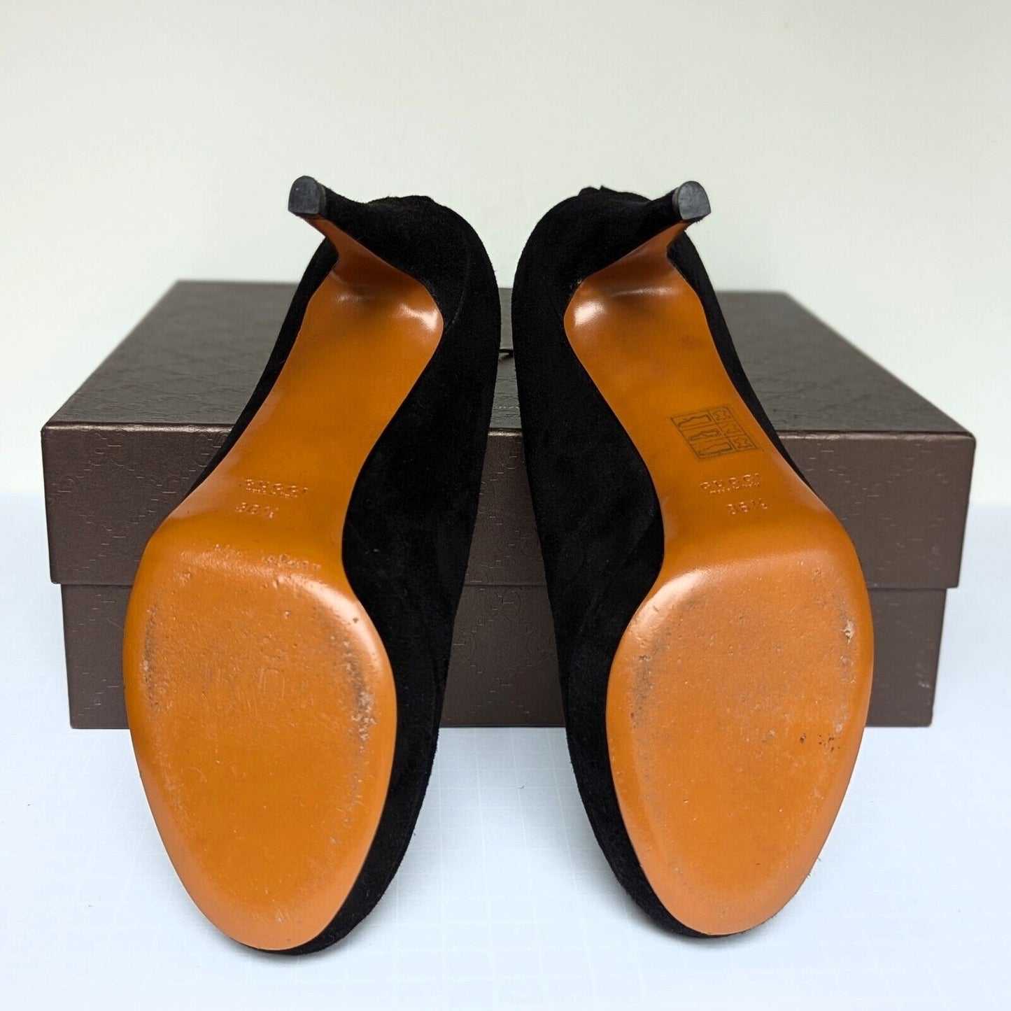 Gucci Betty High Heel Platform Bootie Size 36.5 | 6.5 Black Suede Bamboo Tassel