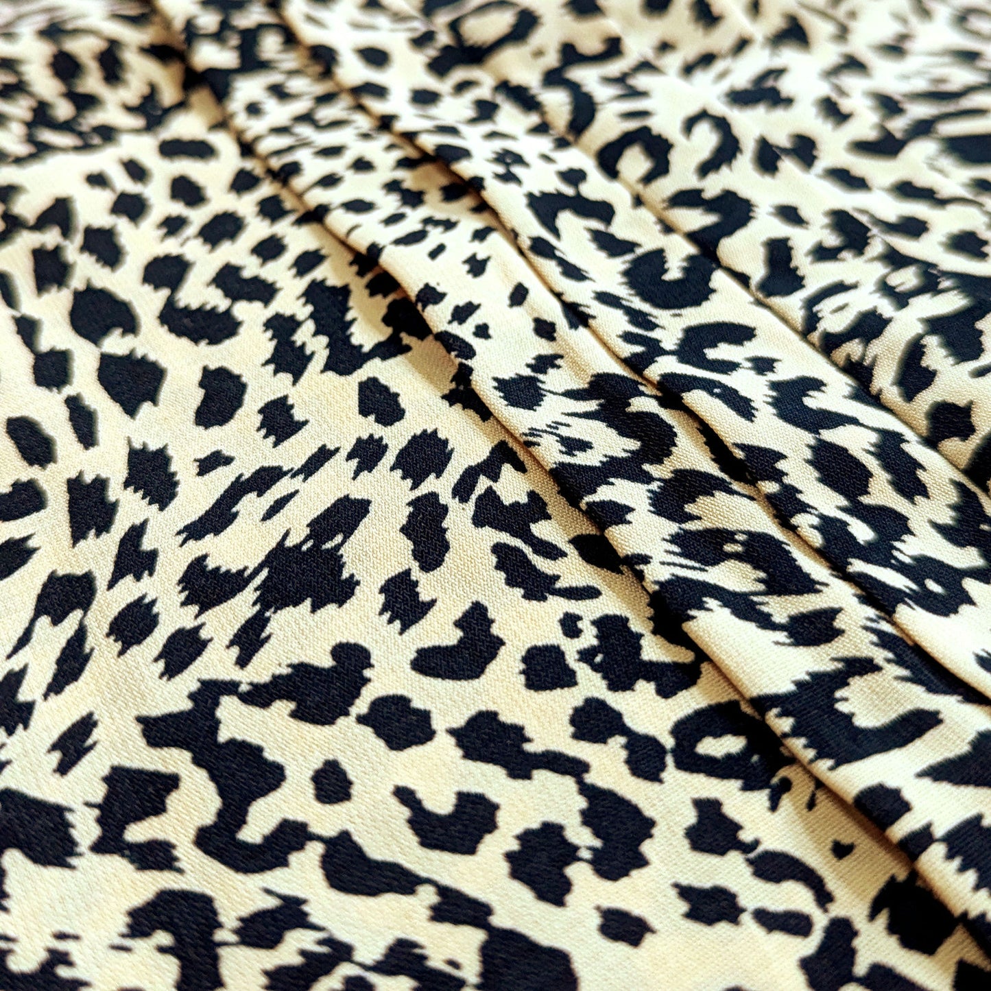 Navy Cheetah Print Keyhole Silky Blouse | Women's M