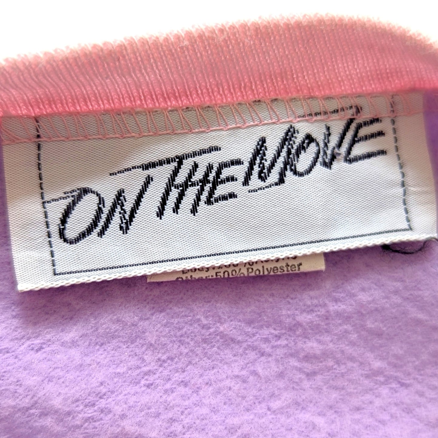 Vintage 1980s On the Move Girls Sweatshirt – Pink & Purple Zip Sleeves | Size L 14