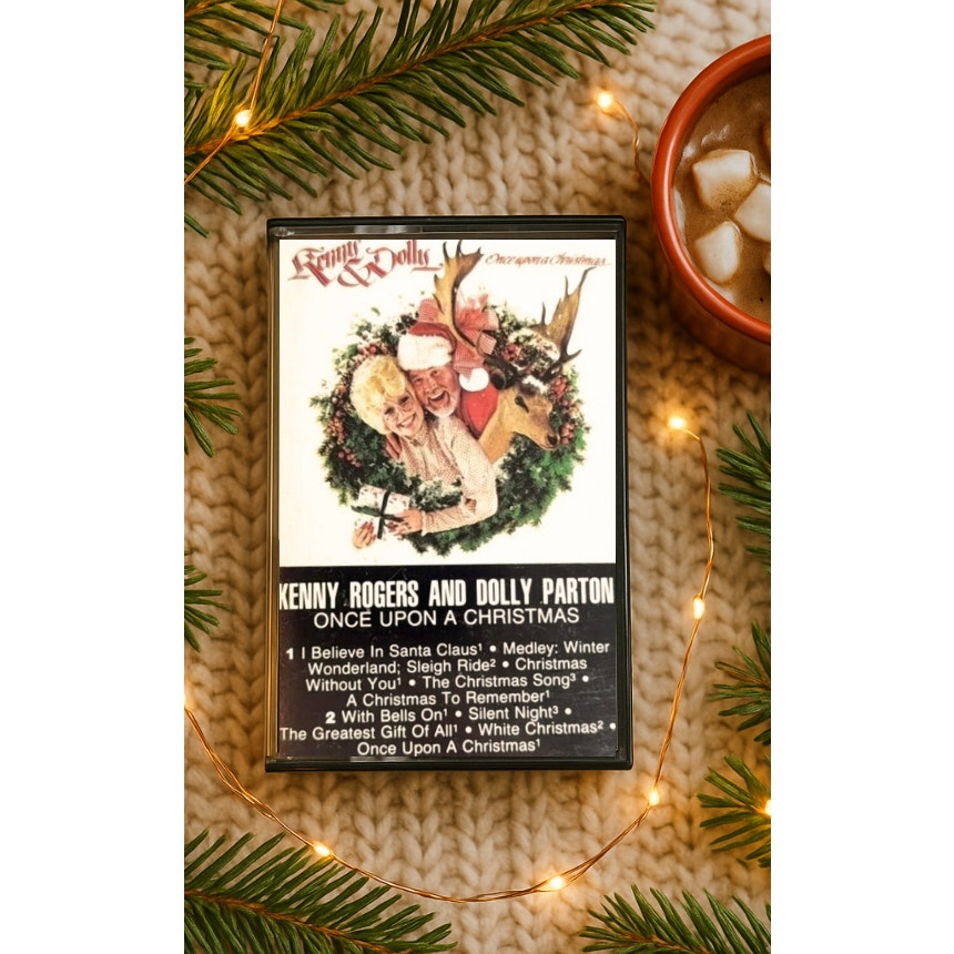 🎄 Vintage 1984 Kenny Rogers & Dolly Parton Cassette – Once Upon A Christmas 🎶