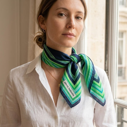 Vintage Silk Cotton Blend Pierre Balmain Scarf