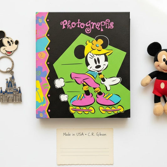 1990s Minnie Mouse Roller Blading Photo Album by C.R. Gibson – Holds 100 Photos | Made in USA