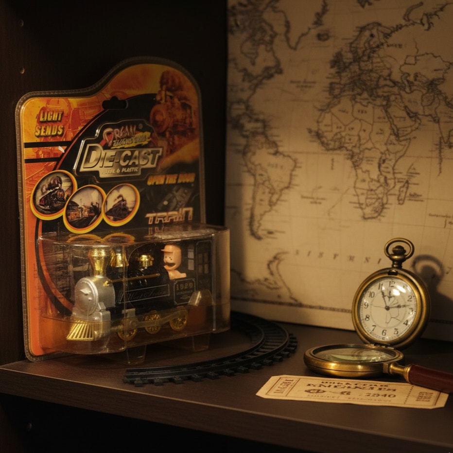 Vintage Style 1929 Locomotive Model NIB | Die-Cast Train w/ Light & Sound