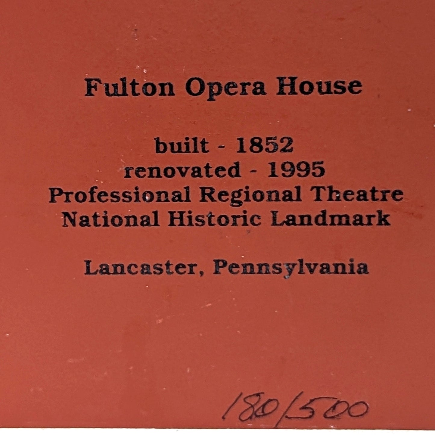 1995 Cat's Meow Village Fulton Opera PA House Shelf Sitter