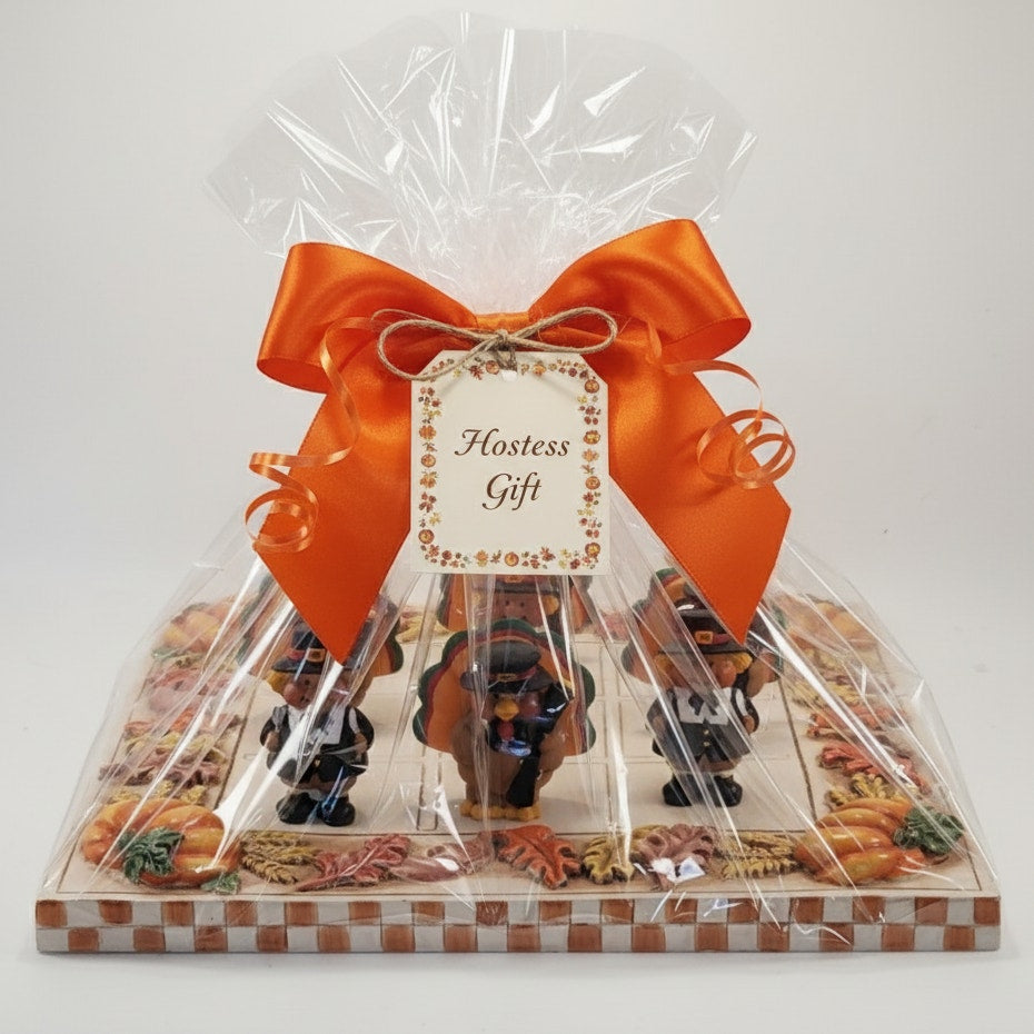 Boney Bunch Thanksgiving Turkey Checkers Set – Fall Harvest Table Décor, Collectible Holiday Game