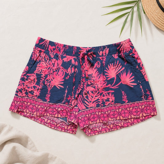 Lilly Pulitzer Rayon Katia Shorts | Indigo Night Caw Tropical Print | Women's S