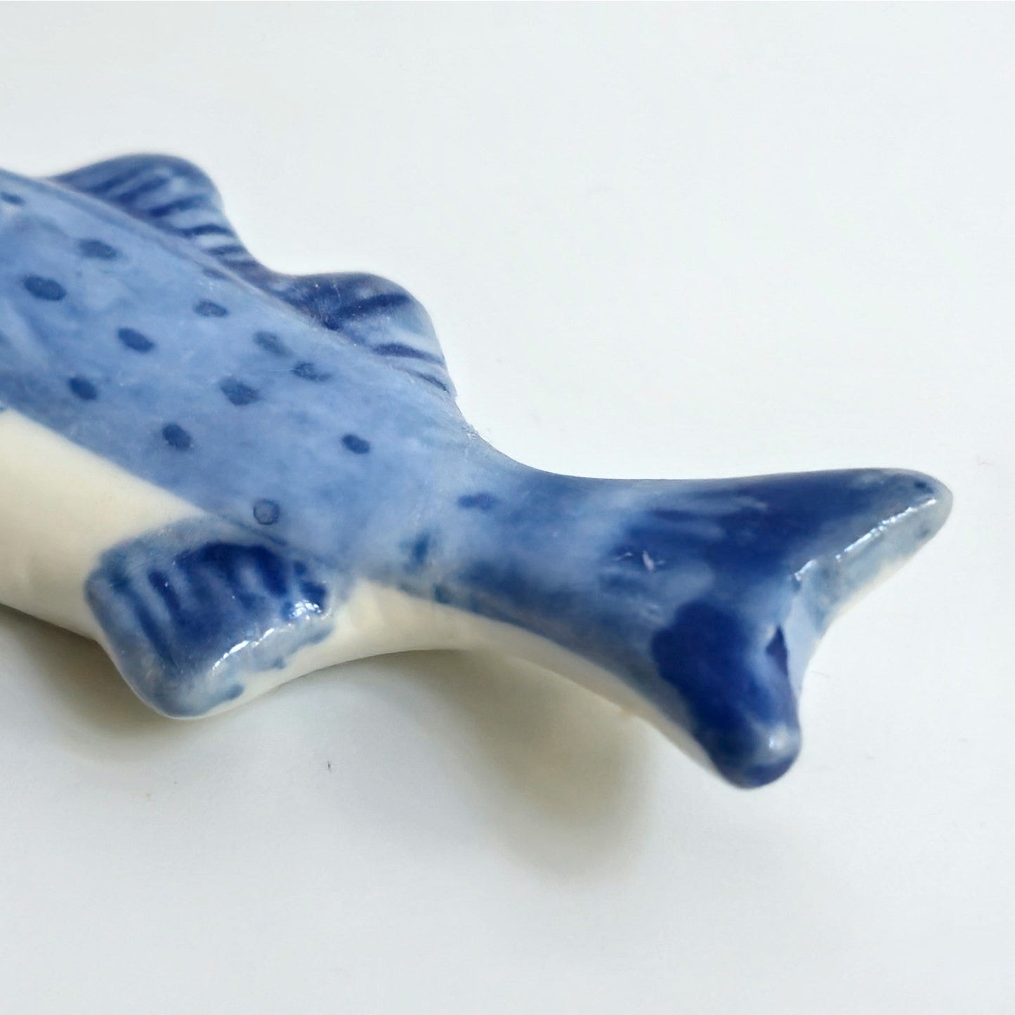 Vintage Blue & White Fish Chopstick Rests (Set of 4)