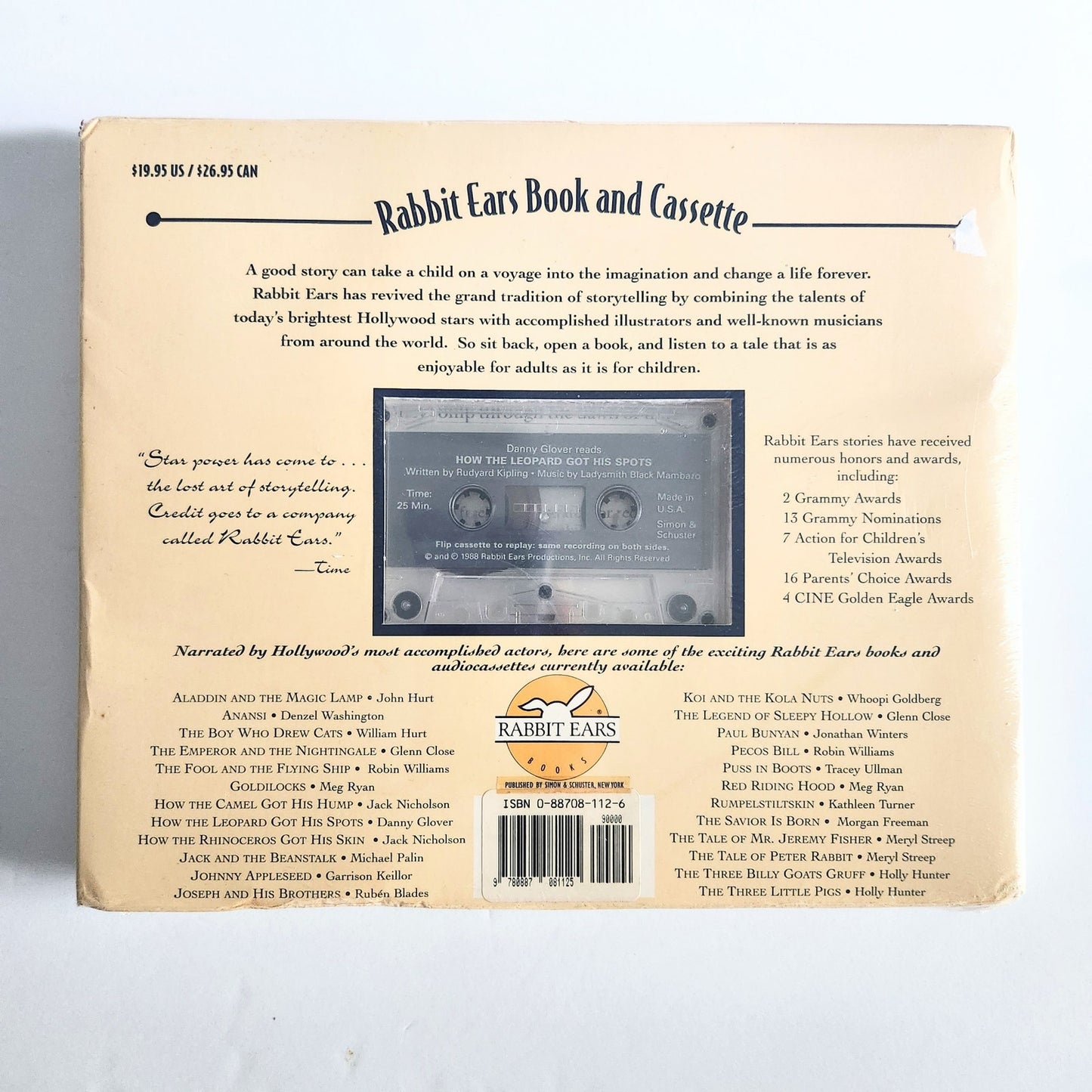 SEALED Rabbit Ears Vintage 80s Kids Book & Cassette How the Leopard Got His Spots Danny Glover