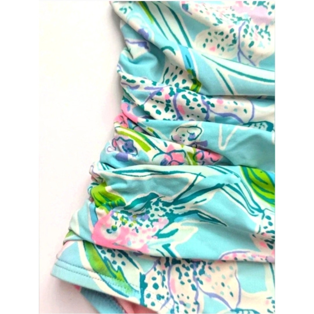 Lilly Pulitzer Women's Flamenco One-Piece Swimsuit Bali Blue Sway This Way Size 8
