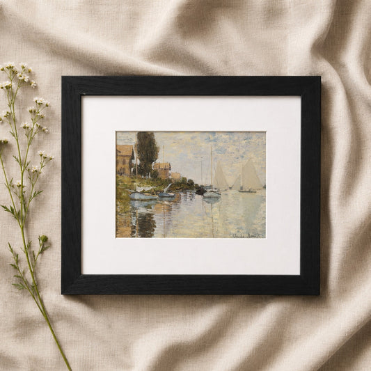 Au Petit-Gennevilliers by Monet | Impressionist Seine River Framed Print Art