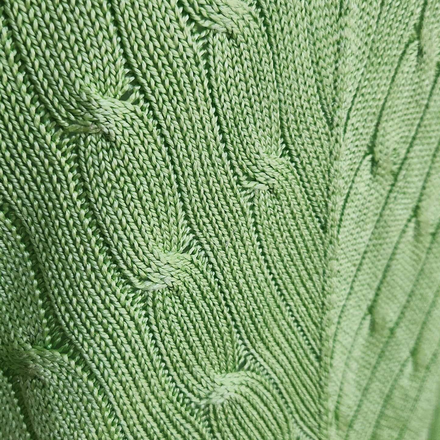 100% Silk Cable Knit V-Neck Sweater | Women's L | Slim Fit