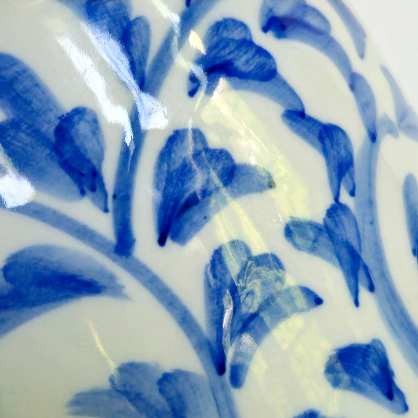 1980s Blue & White Ceramic Planter Pot