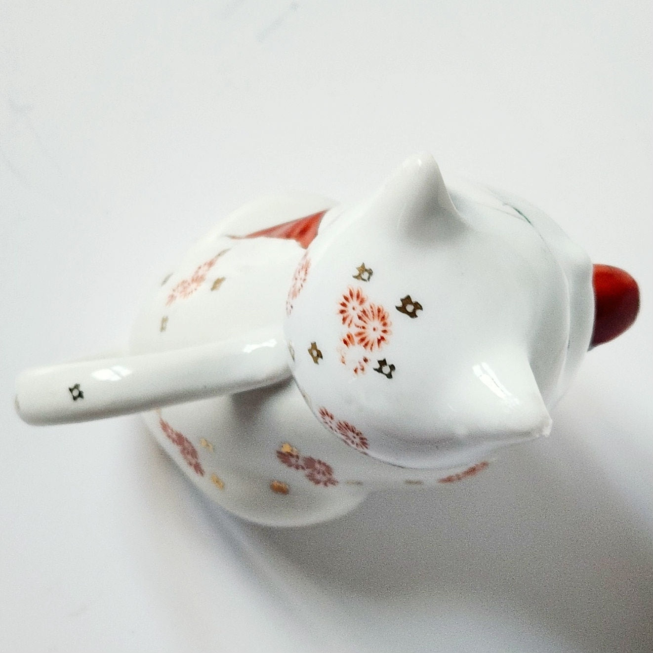 Vintage Cat & Koi Porcelain Teapot