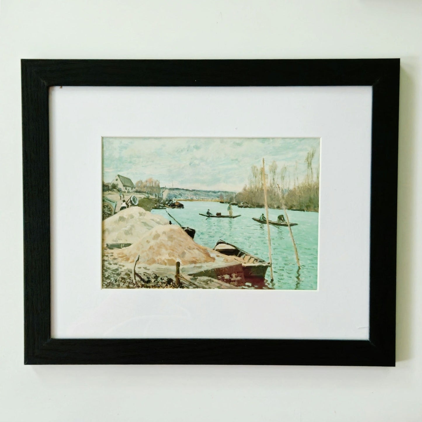 The Seine at Port-Marly, Piles of Sand by Sisley | Impressionist Framed Print