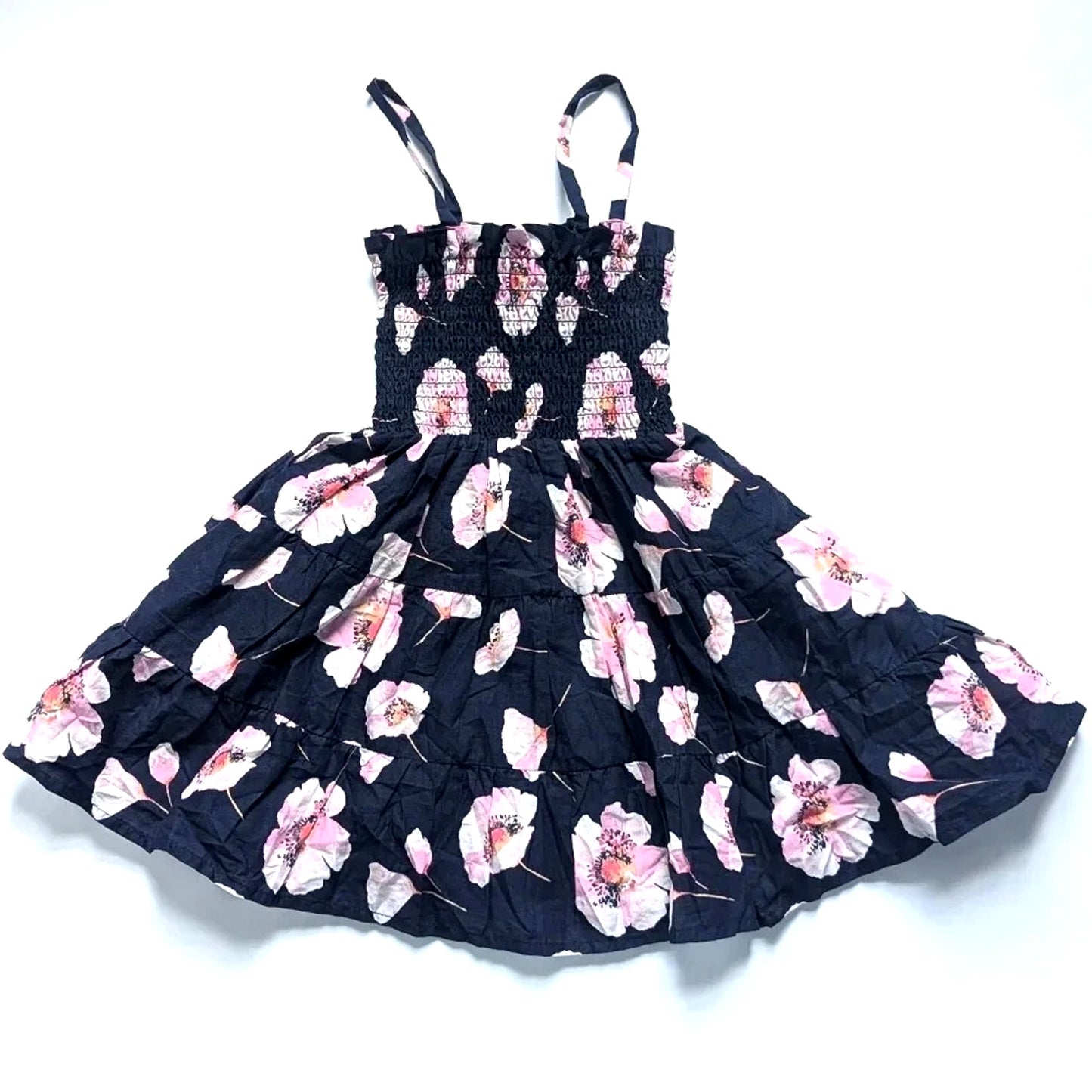 Janie and Jack Hannah Floral Smocked Sundress | Merchant Marine Navy Pink Floral | Toddler Girls Size 2T