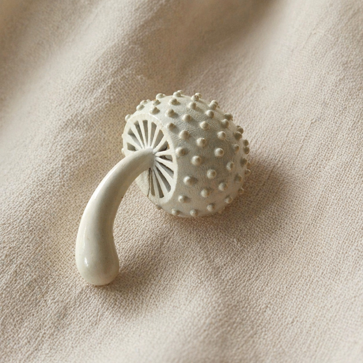 Vintage Monet White Mushroom Brooch