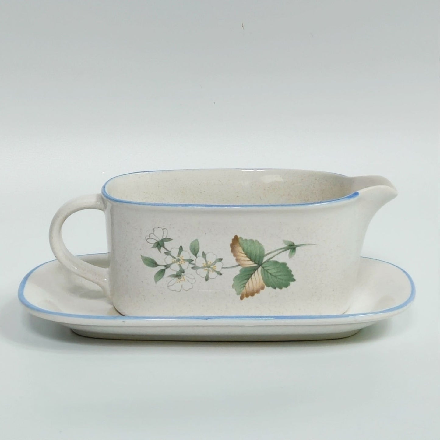 Vintage Savoir Vivre "Luscious" Gravy Boat with Underplate | 1980s Stoneware