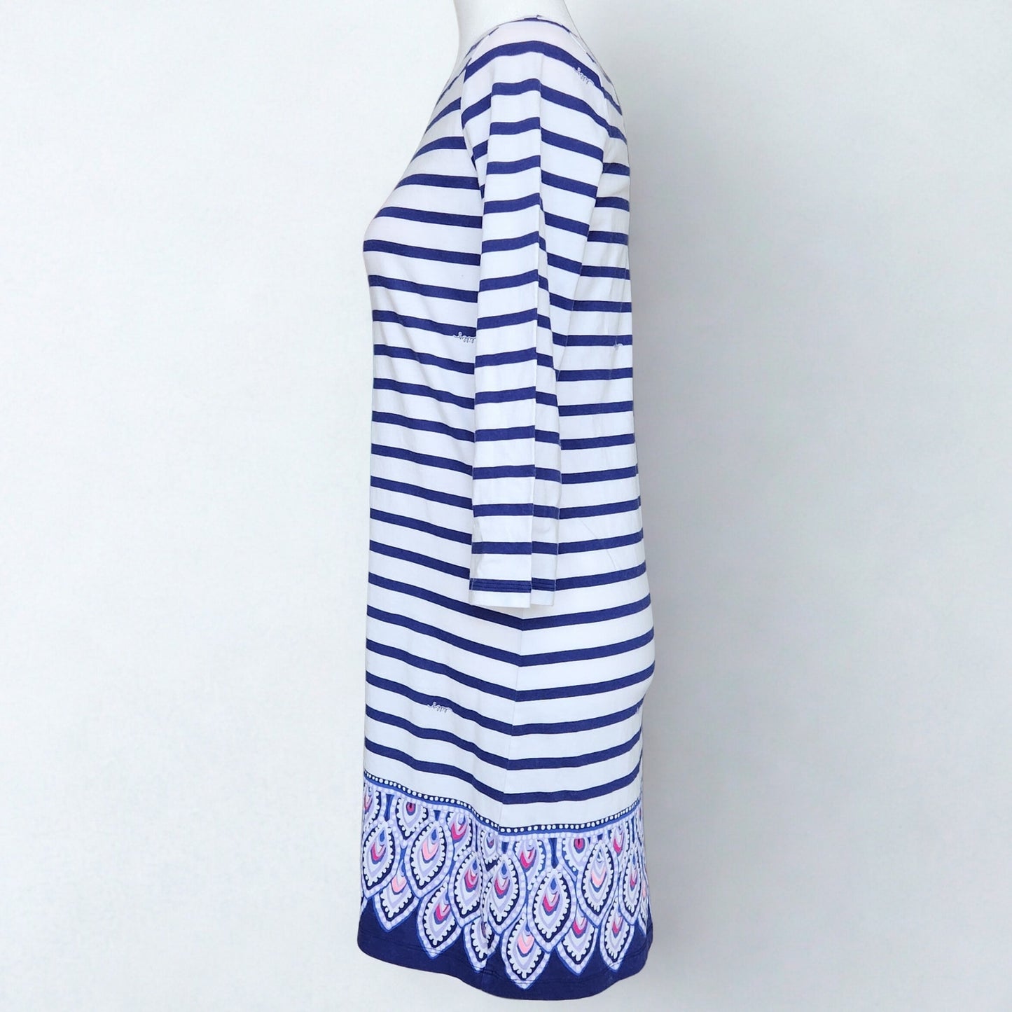 Lilly Pulitzer Beacon Blue Serene Striped Peacock Engineered Dress – Women's Small
