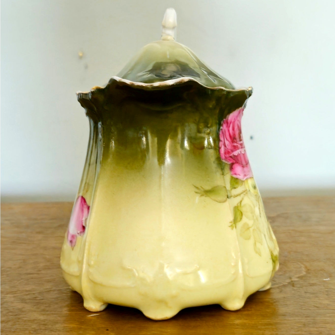 Antique Bavarian Hand Painted Rose Creamer with Lid