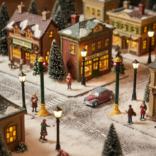 Department 56 Snow Village Traffic Light Set – Battery Operated, Working Lights, Vintage 1990s Accessory