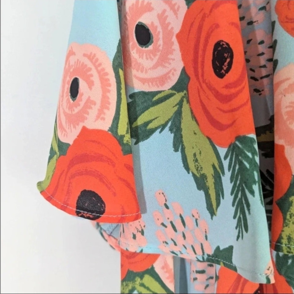 Anthropologie Paper Crown + Rifle Paper Co Women's Poppy Fields Dress Size XS