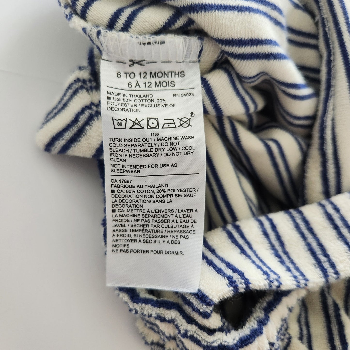 Janie and Jack Adjustable Baby Striped Terry Cloth Overall Size 6-12 months