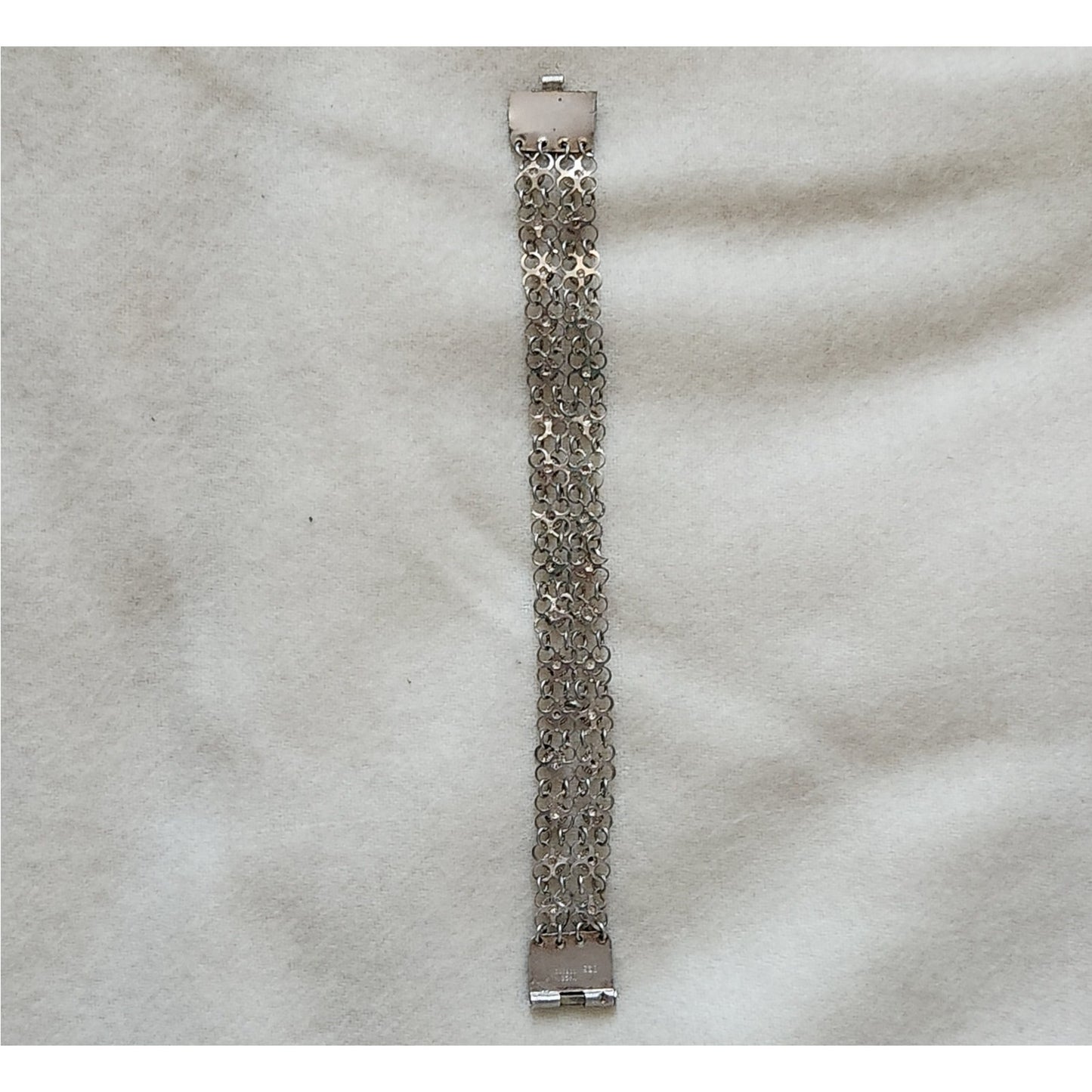 Mid-Century Sterling Silver Filigree Link Bracelet