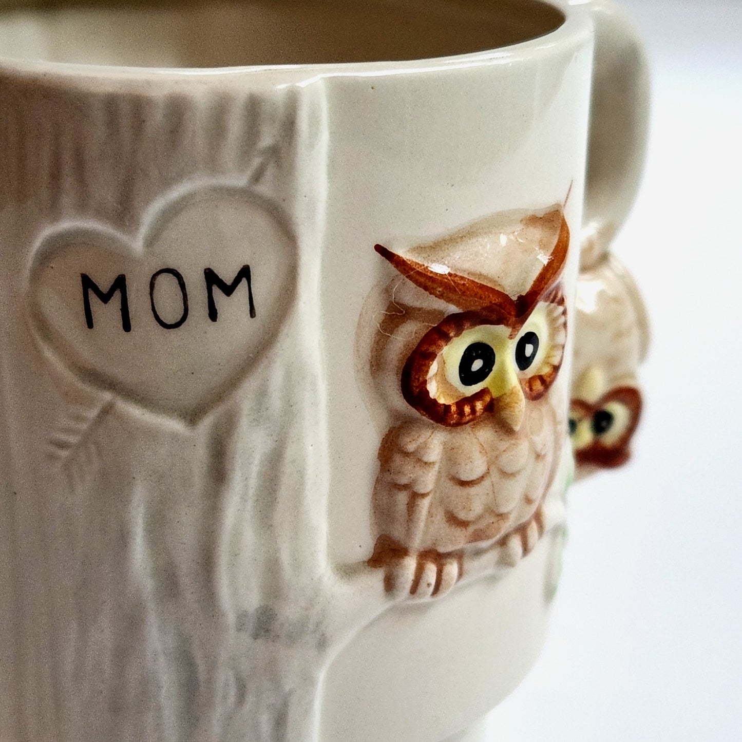 1970s 3D Owl Mom Mug and “We All Have Our Ups & Downs”
