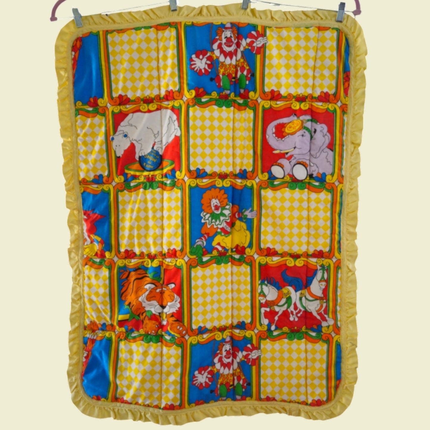 Vintage Ringling Bros Barnum & Bailey Baby Blanket | 1970s Circus Nursery