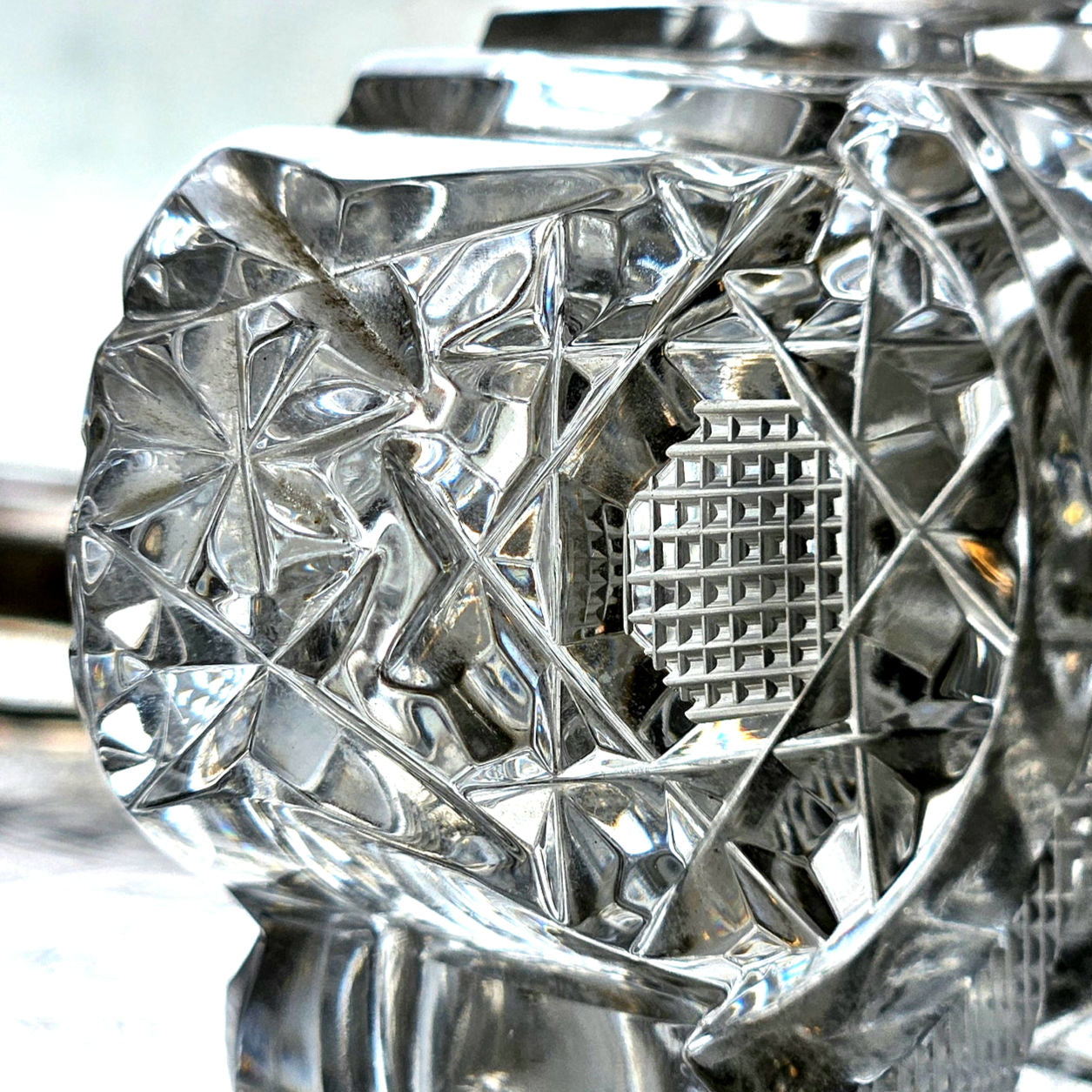 Vintage Czech Cut Crystal Winged Vanity Bottle