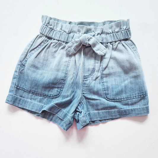 Gap Denim Toddler Girl Chambray Ombre Paper Bag Tie Shorts | Baby 18 to 24 months