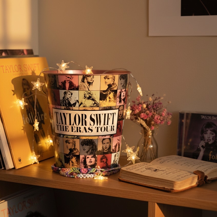 Taylor Swift The Eras Tour Metal Popcorn Bucket – Collectible Concert Souvenir | Kids Home