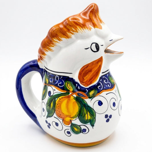 Vintage Italian Majolica Rooster Pitcher | Sugar e Spice Taormina Sicily