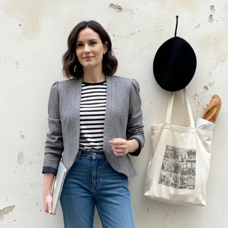 Vintage 1980s Peabody House Wool-Blend Blazer | Shawl Collar Wrap | Women's Size 7/8 S/M