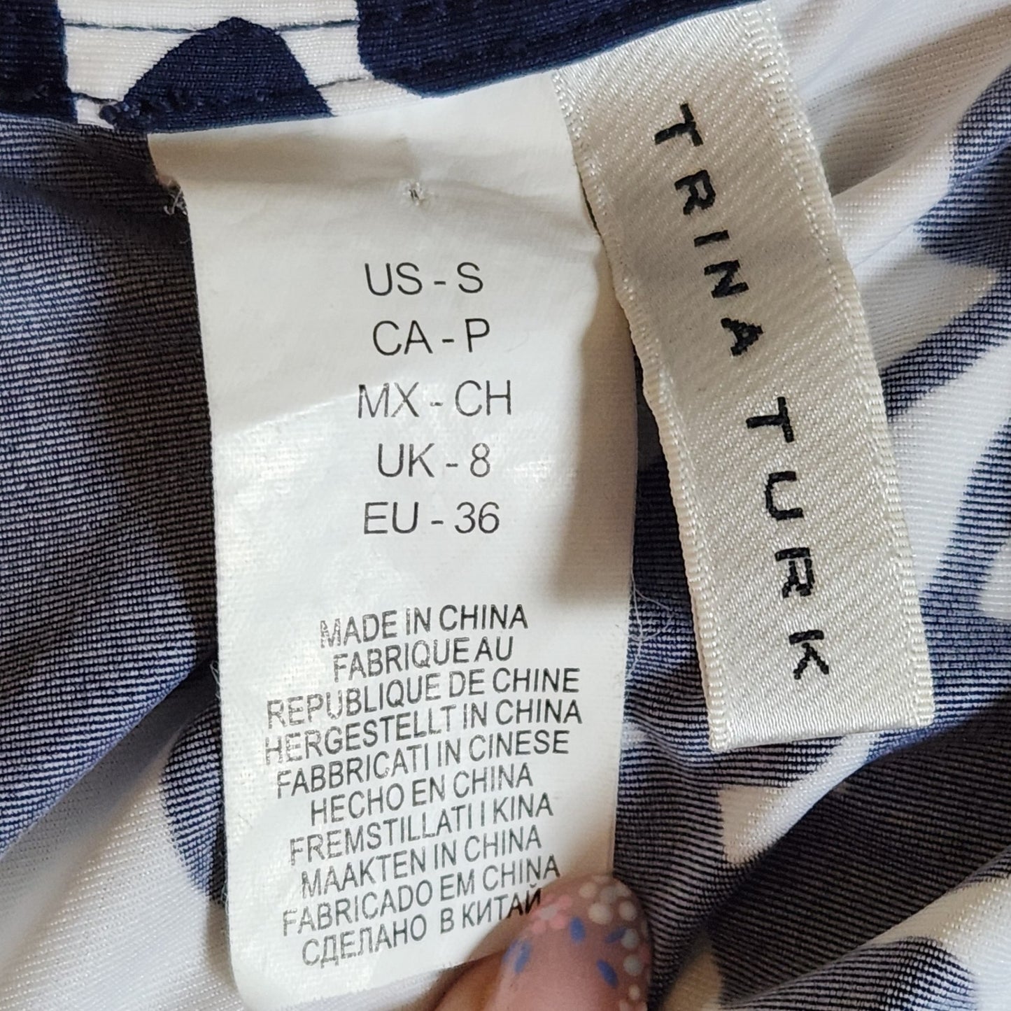 Trina Turk Bali Blossoms Midnight Buckle Stretch Tunic Swimsuit Cover Up Women's Size S