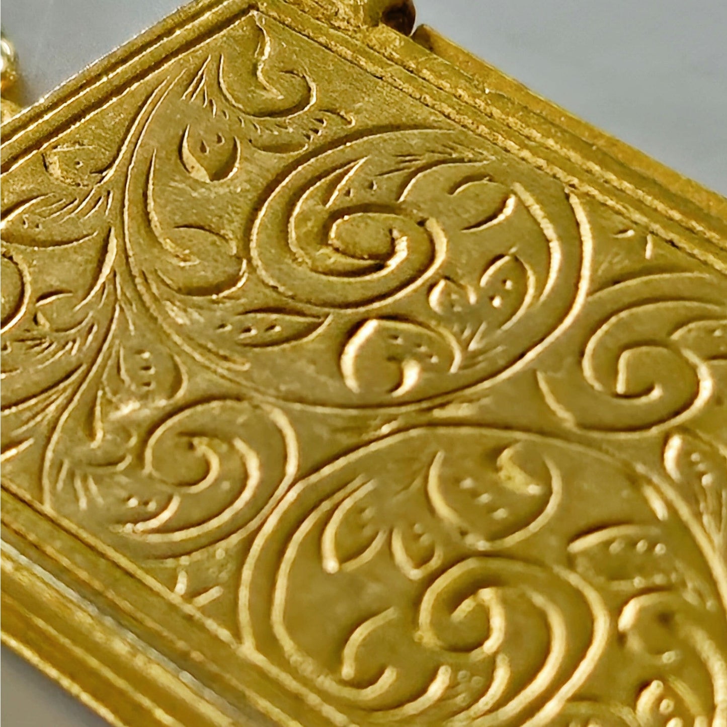 Vintage Gold Tone Envelope Locket Necklace