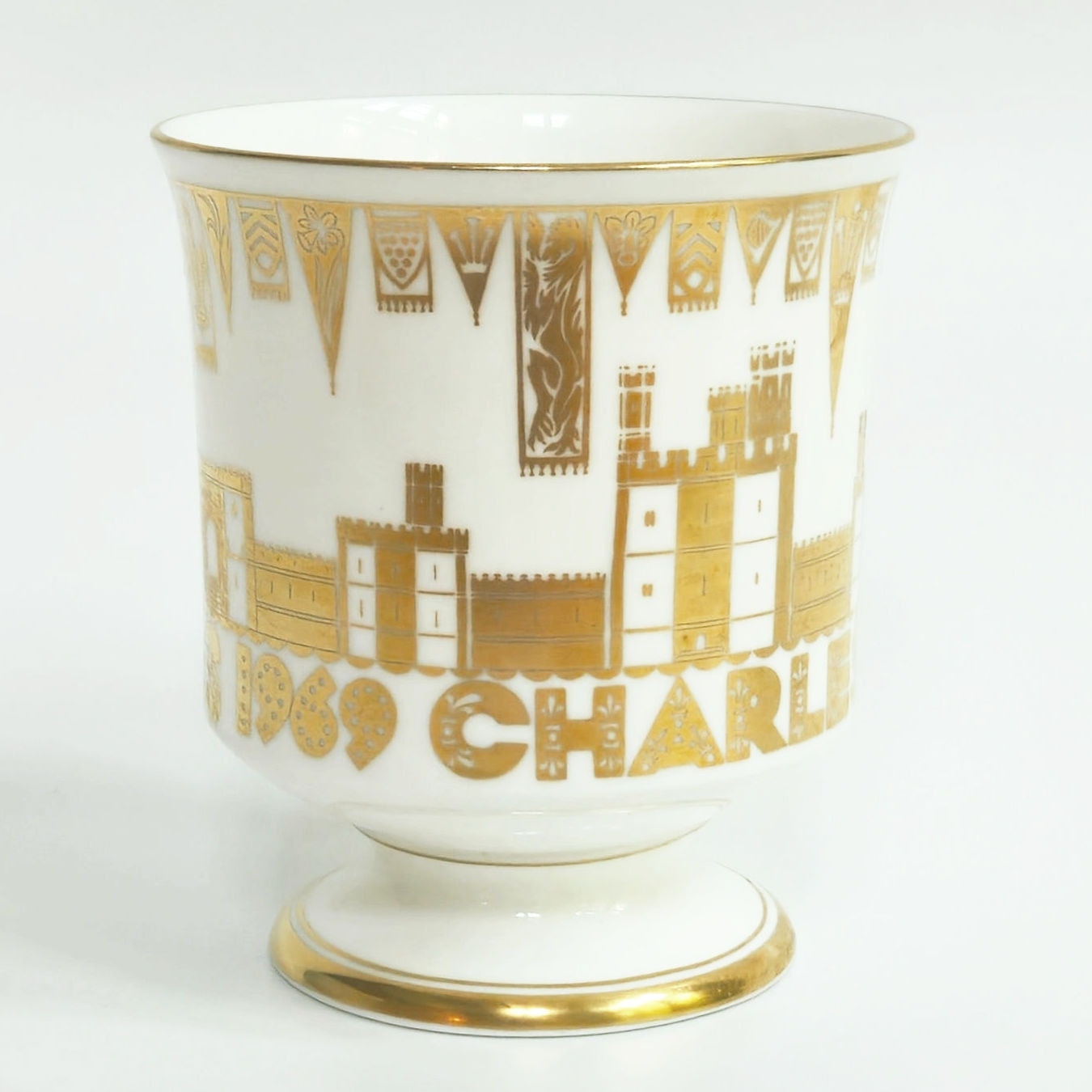 1969 Coalport Prince of Wales Commemorative Bone China Loving Goblet