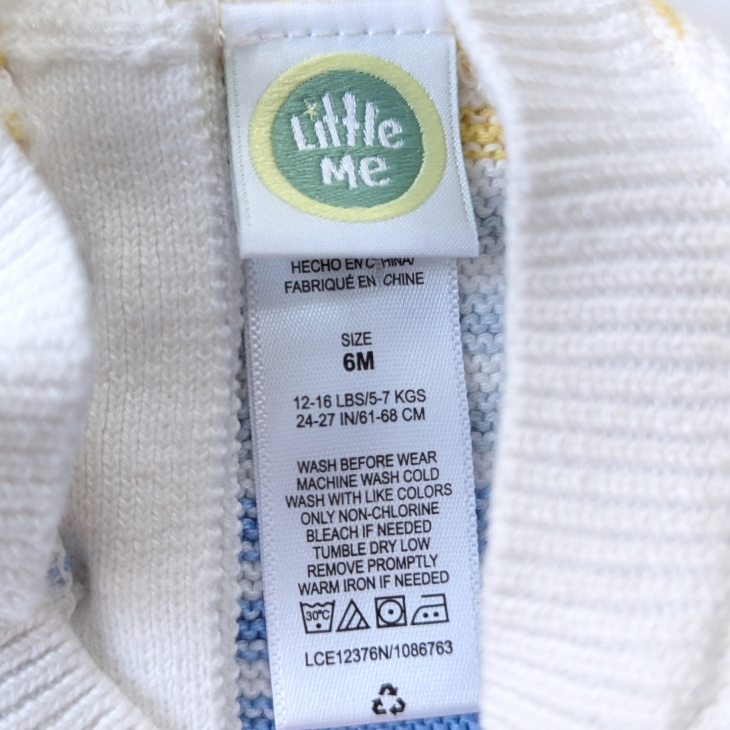 Little Me Unisex Baby Sweater Knit Bodysuit – Rainbow Striped – Size 6 Months