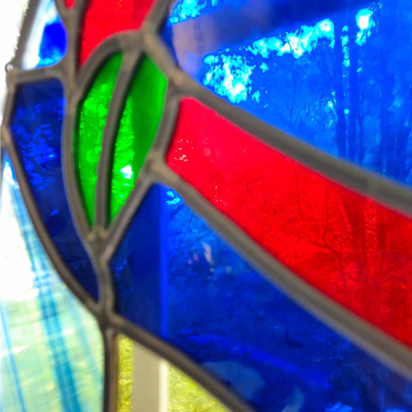 Vintage Art Deco Style Stained Glass Lady Window Hanging