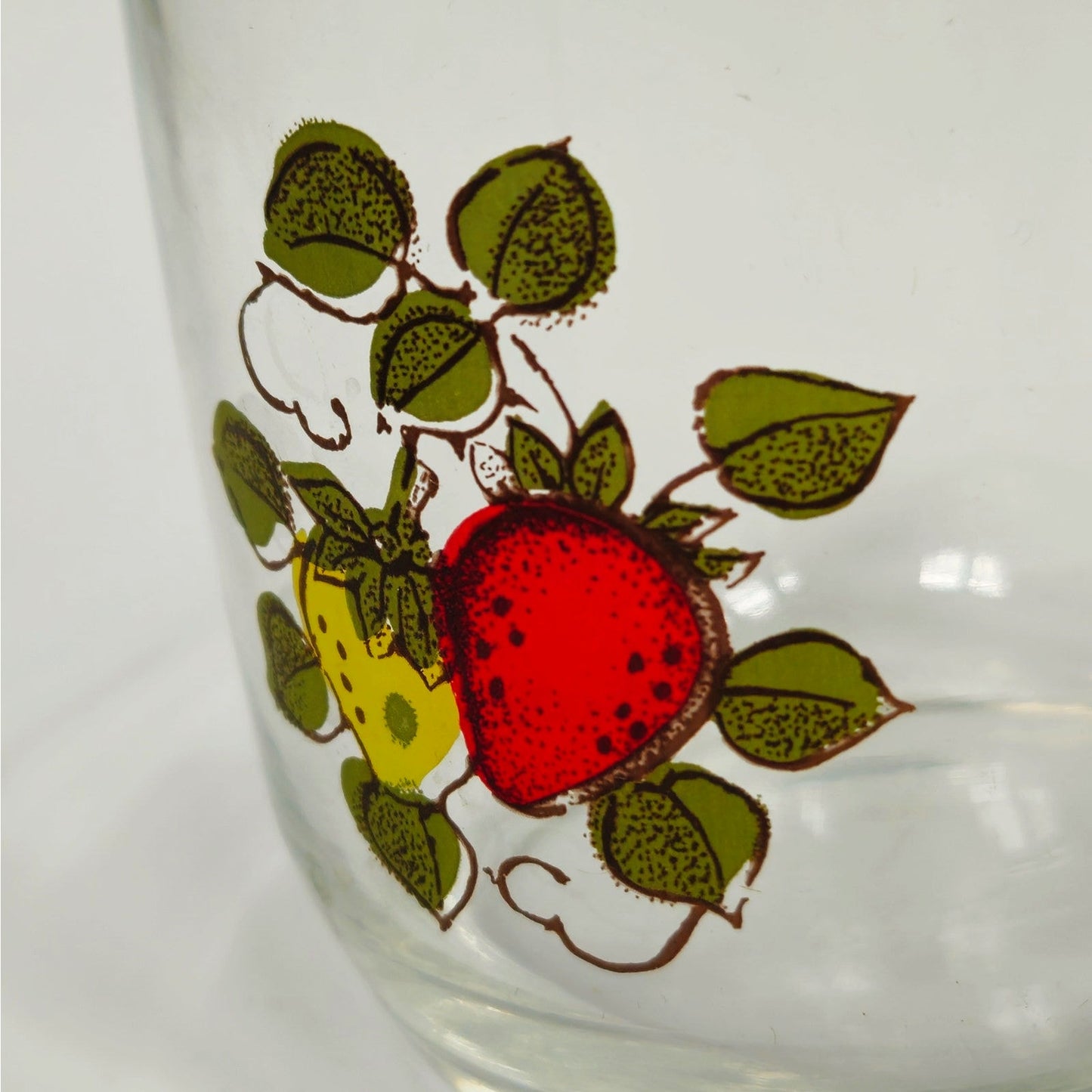 Vintage 1970s Mid Century Strawberry Fields Juice or Rocks Glasses - Pair