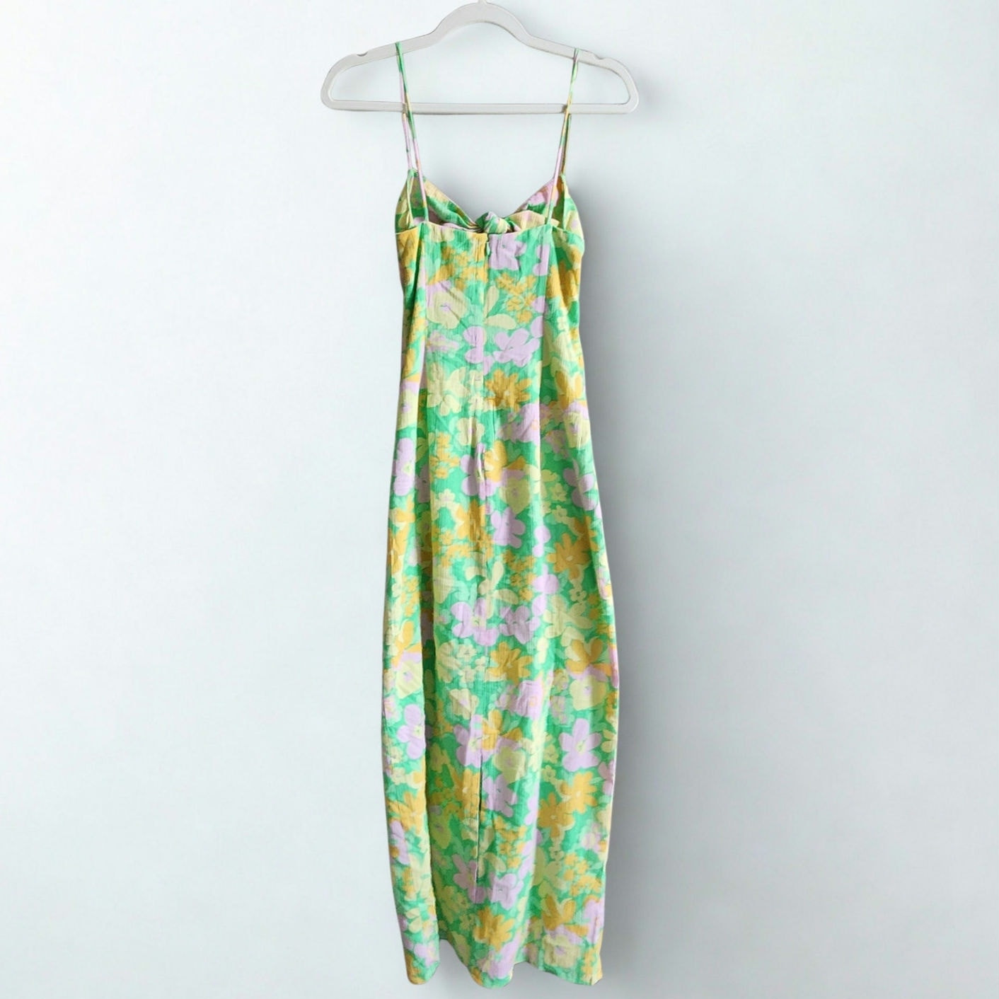 Sabo Skirt Cutout Maxi Dress Women's Size 2 – Retro Floral Print, Knot Front